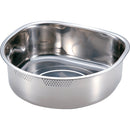 F18-8洗い桶Ｄ型(穴あき･ラバー付)