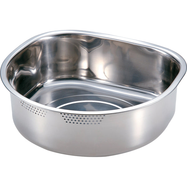 F18-8洗い桶Ｄ型(穴あき･ラバー付)