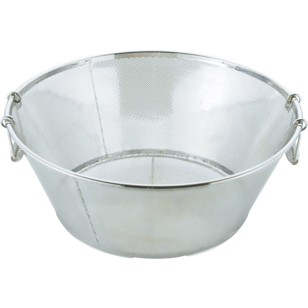 UK18-8ﾊﾟﾝﾁﾝｸﾞ揚げザル/平底 45cmφ2.2