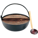 E-24鉄田舎鍋ﾎｰﾛｰ無黒着色24cm杓子付