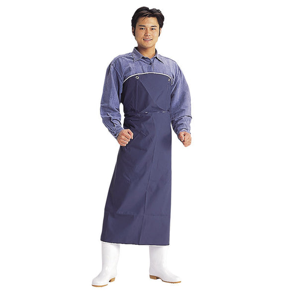 ワンタッチ式エプロン 紺(M)90×115cm