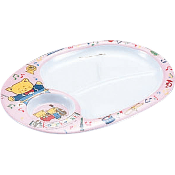 千羽鶴こねこたいランチ皿ピンクL102