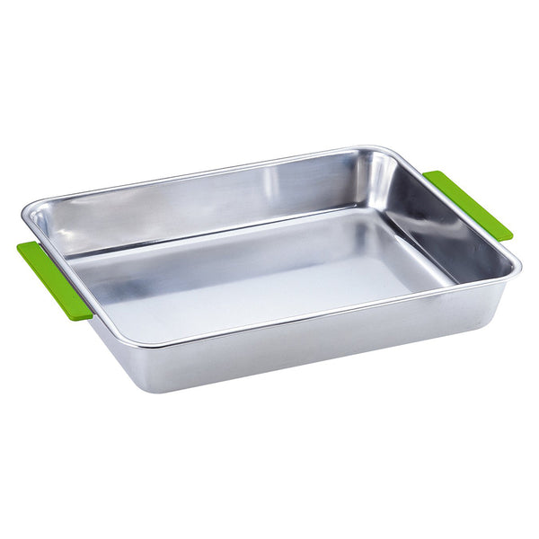 AG18-8カラー取手付角バット１２枚取緑