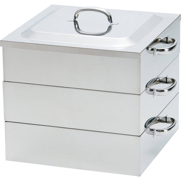 PE電磁調理器対応角蒸器２段４５cm