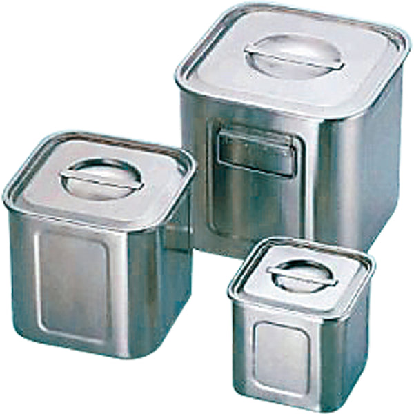 UK18-8深型角キッチンポット18cm手無