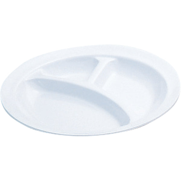 千羽鶴№５２丸ランチ皿(大)３ﾂ切(白)