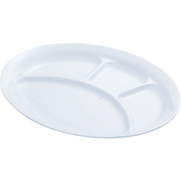 千羽鶴№５４小判ランチ皿４ﾂ切大(白)