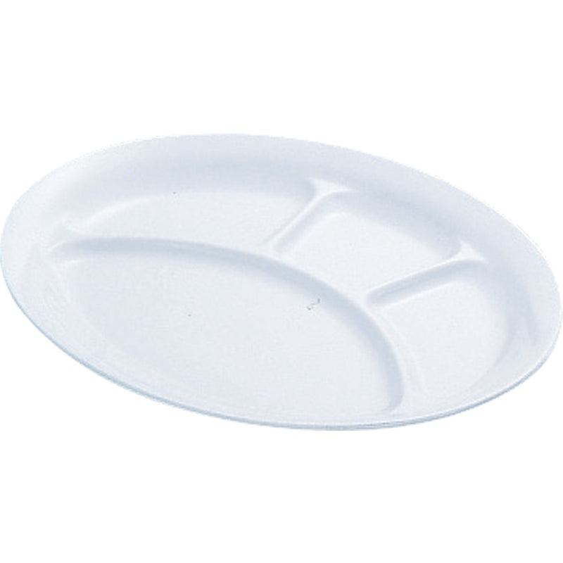 千羽鶴№５４小判ランチ皿４ﾂ切大(白)