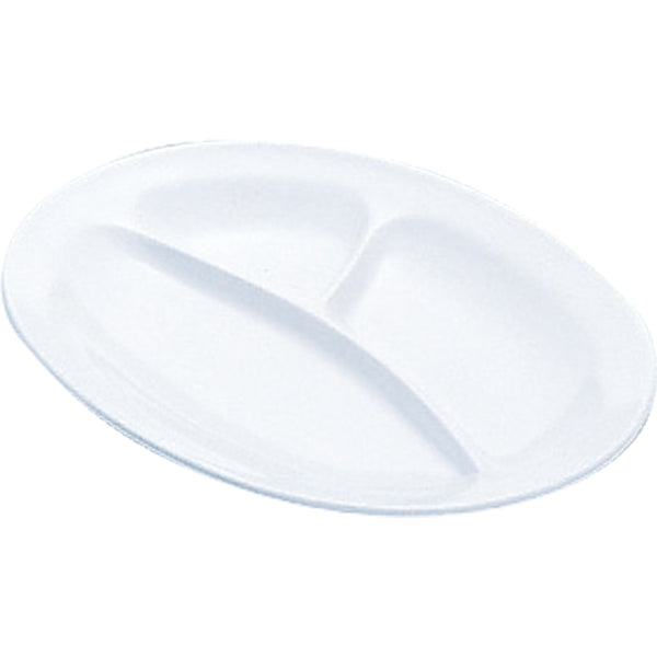 千羽鶴№５３小判ランチ皿３ﾂ切小(白)