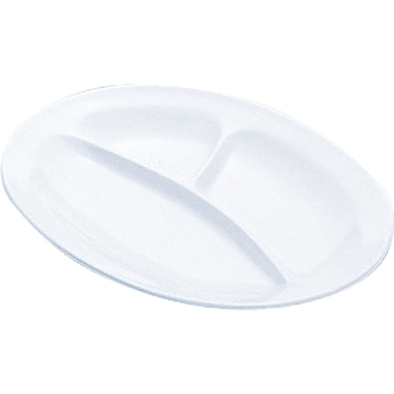 千羽鶴№５３小判ランチ皿３ﾂ切小(白)