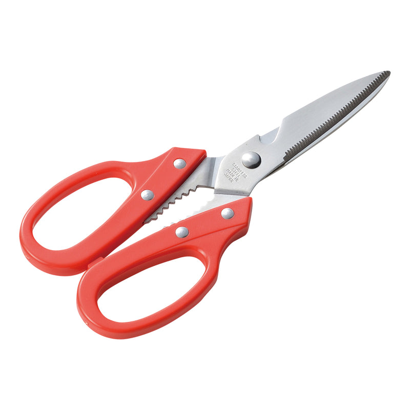 カラーハンドル キッチン鋏（赤）JAPAN※