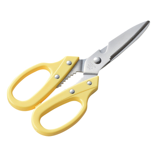 カラーハンドル キッチン鋏（黄）JAPAN※