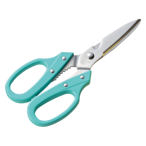 カラーハンドル キッチン鋏（緑）JAPAN※