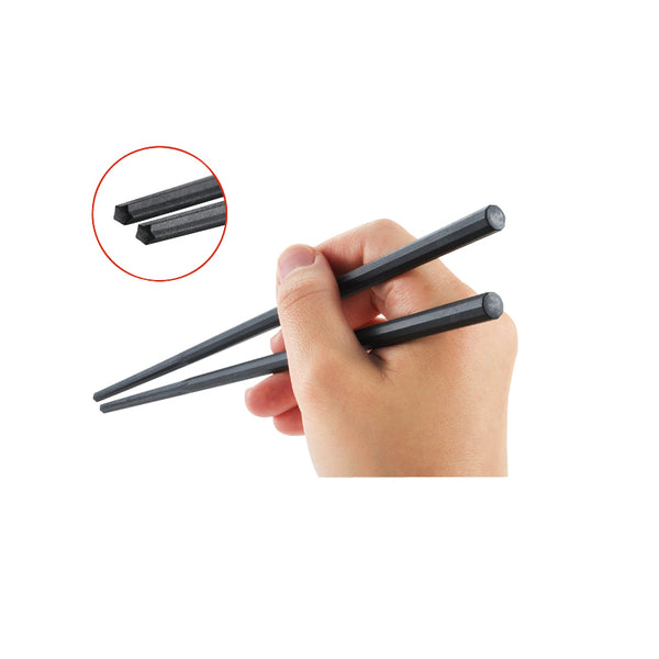 GM-4002  SPS十角ぐる麺箸 21㎝ 黒