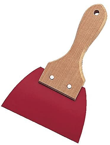 S印№425木柄三角ゴムヘラ赤(大）