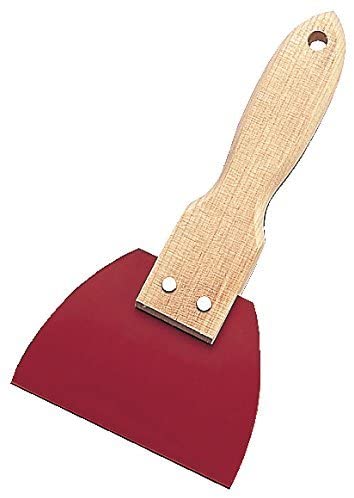 S印№426木柄三角ゴムヘラ赤(小）