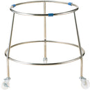 MT18-8丸型ざる置き台Ｈ-Ｃ(白ｷｬｽﾀｰ付)