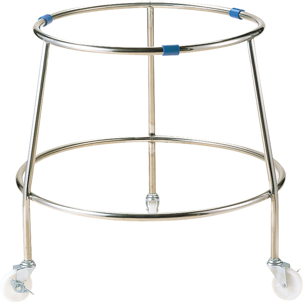 MT18-8丸型ざる置き台Ｈ-Ｃ(白ｷｬｽﾀｰ付)