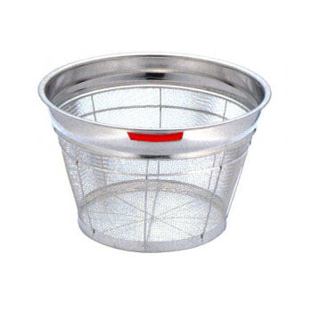 BK18-8深型ｻﾞﾙ荒目ｶﾗｰﾊﾞｰ付27.5㎝ﾚｯﾄﾞ