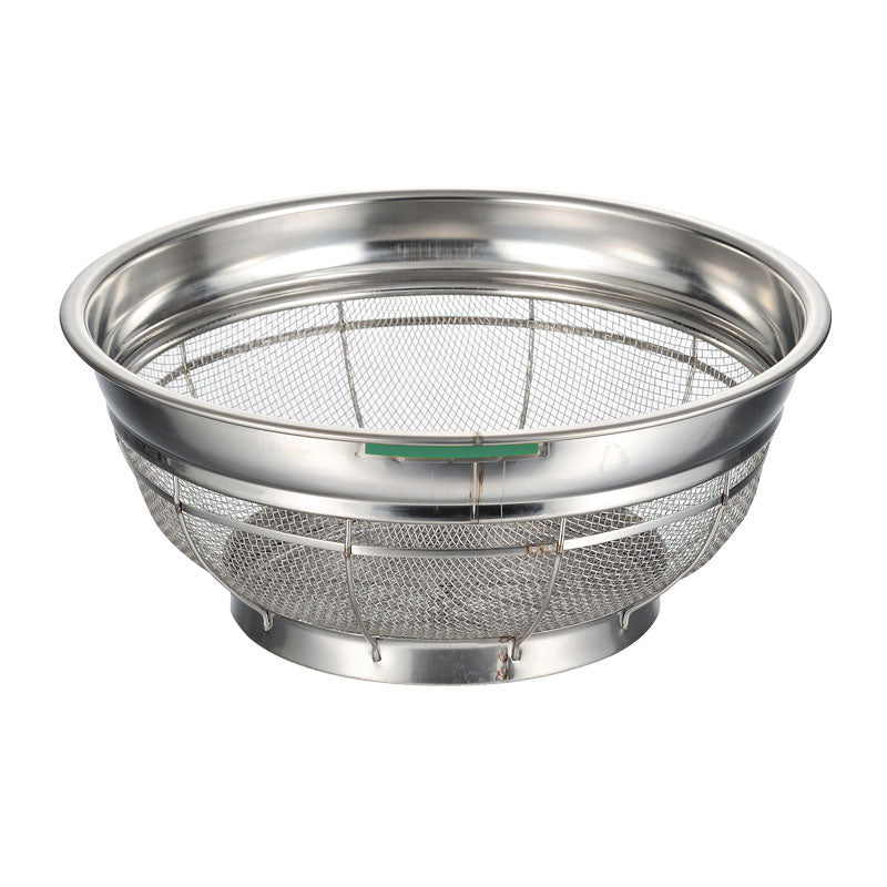 BK18-8浅型ｻﾞﾙ荒目ｶﾗｰﾊﾞｰ付37.5㎝ｸﾞﾘｰﾝ