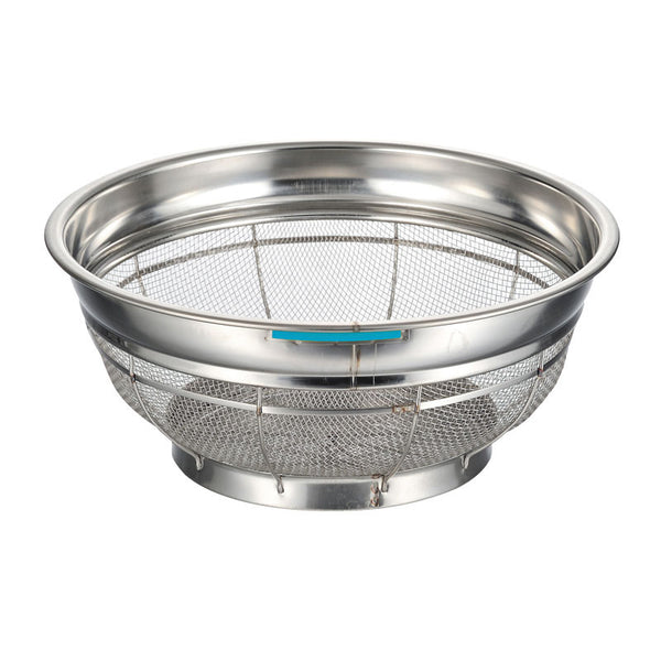 BK18-8浅型ｻﾞﾙ荒目ｶﾗｰﾊﾞｰ付50㎝ﾌﾞﾙｰ