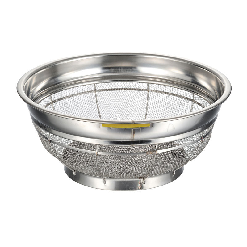 BK18-8浅型ｻﾞﾙ荒目ｶﾗｰﾊﾞｰ付50㎝ｲｴﾛｰ