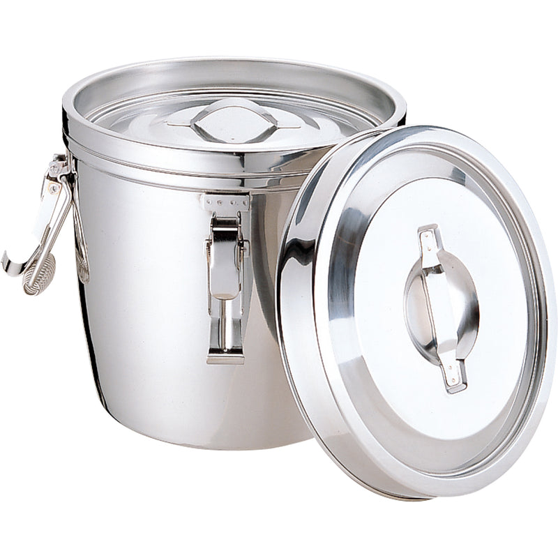 MT18-8二重汁食缶 3点ｸﾘｯﾌﾟ付 両手式 6L