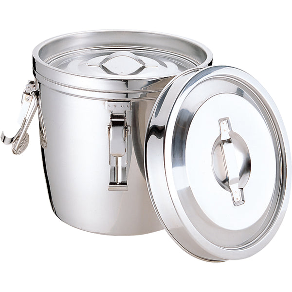 MT18-8二重汁食缶 4点ｸﾘｯﾌﾟ付 両手式 14L