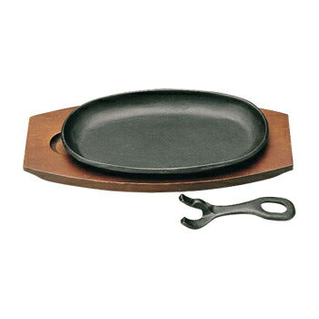 鉄ステーキ皿小判　木台のみ