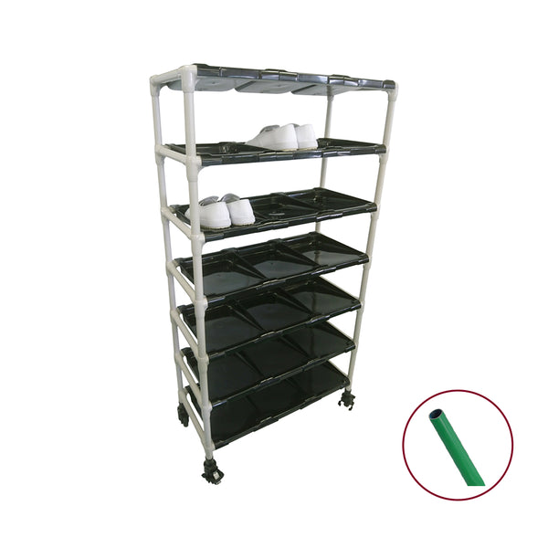 抗菌ｲﾚｸﾀｰ短靴ﾗｯｸｷｬｽﾀｰ4列7段28人用 GN