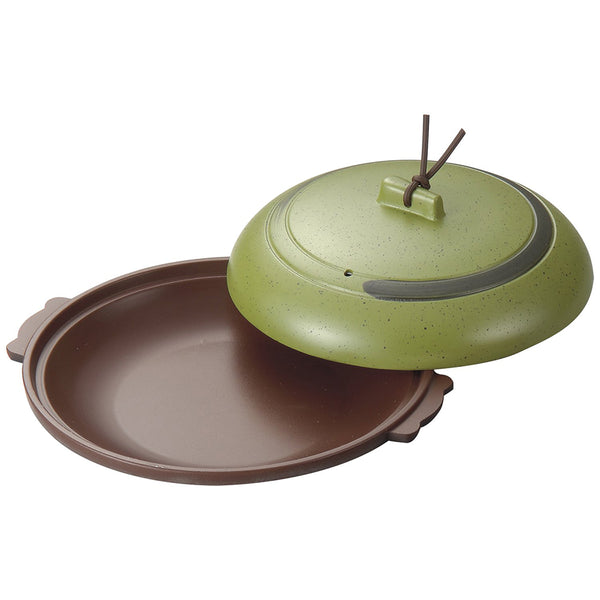 M10-555アルミ丸陶板焼18㎝うぐいす