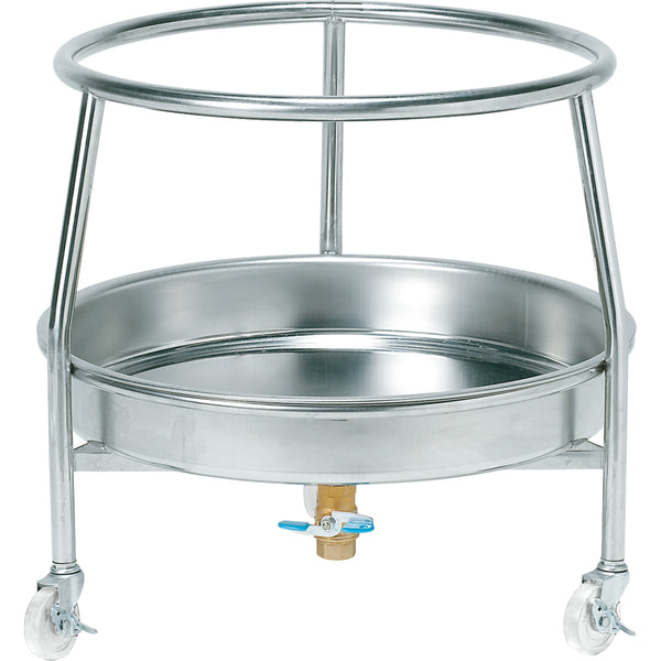 MT丸型ざる置台ﾄﾞﾗｲ用600mm共栓ﾊﾞﾙﾌﾞ付