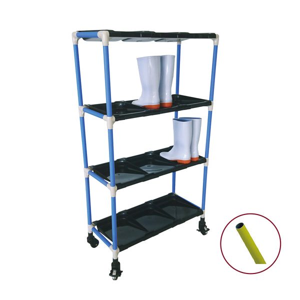 抗菌ｲﾚｸﾀｰ長靴ﾗｯｸｷｬｽﾀｰ3列5段15人用Y