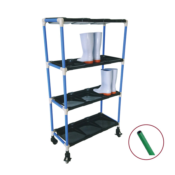 抗菌ｲﾚｸﾀｰ長靴ﾗｯｸｷｬｽﾀｰ3列5段15人用GN