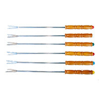 木柄ダンゴ型フォンデュフォーク 6本組