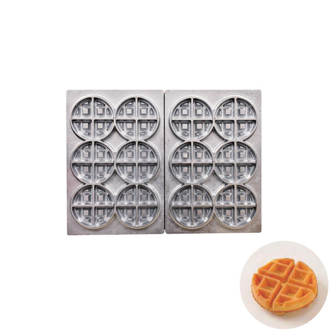 MSP-100用熱盤ﾍﾞﾙｼﾞｬﾝﾜｯﾌﾙ丸型6個(2枚組)