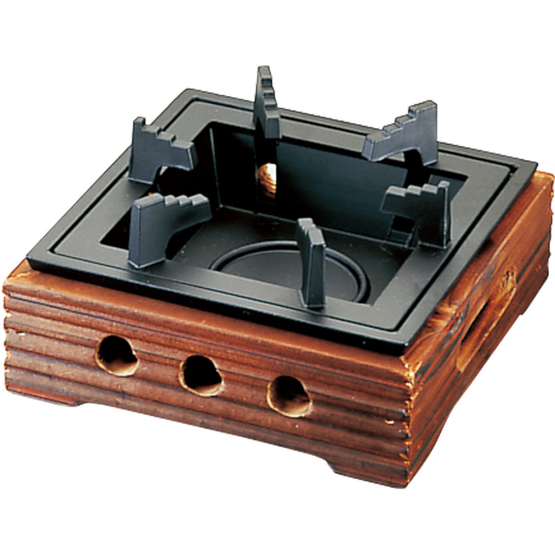 M10-777民芸風コンロ　焼杉(大)*