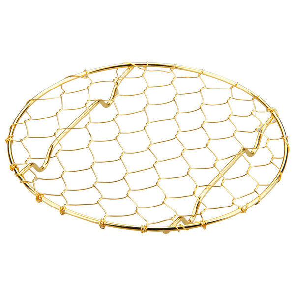 MT18-8手編亀甲足付目皿10.5cm金