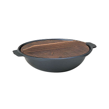 アルミ大樹寄せ鍋木蓋付黒２７cm30270