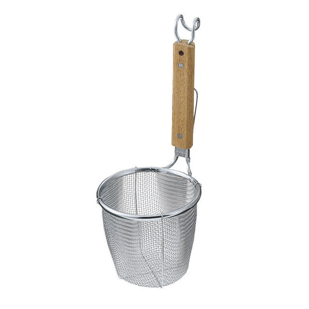 ラーメン専用パワーてぼ平底 引掛ﾌｯｸ付10126