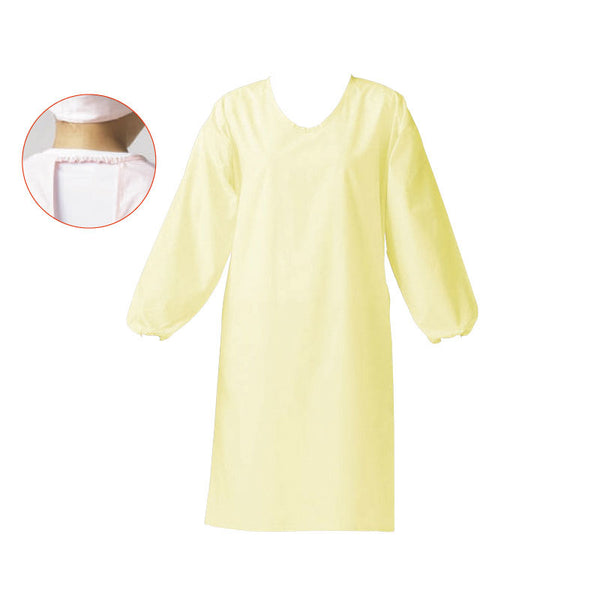 ｳﾙﾄﾗﾄﾞﾗｲｴﾌﾟﾛﾝ 袖付･ｺﾞﾑ E1204-3G ｸﾘｰﾑ