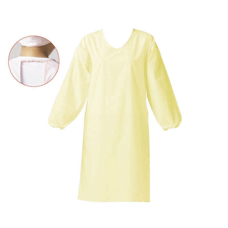 ｳﾙﾄﾗﾄﾞﾗｲｴﾌﾟﾛﾝ 袖付･ｺﾞﾑ E1204-3G ｸﾘｰﾑ