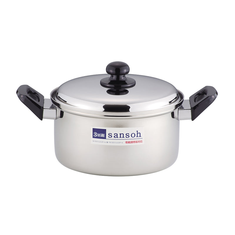 ジュノー三層鋼深型両手鍋22cm