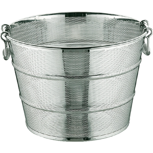 UK18-8ﾊﾟﾝﾁﾝｸﾞ揚げｻﾞﾙ深型42cm補強付ﾖｺφ5.0