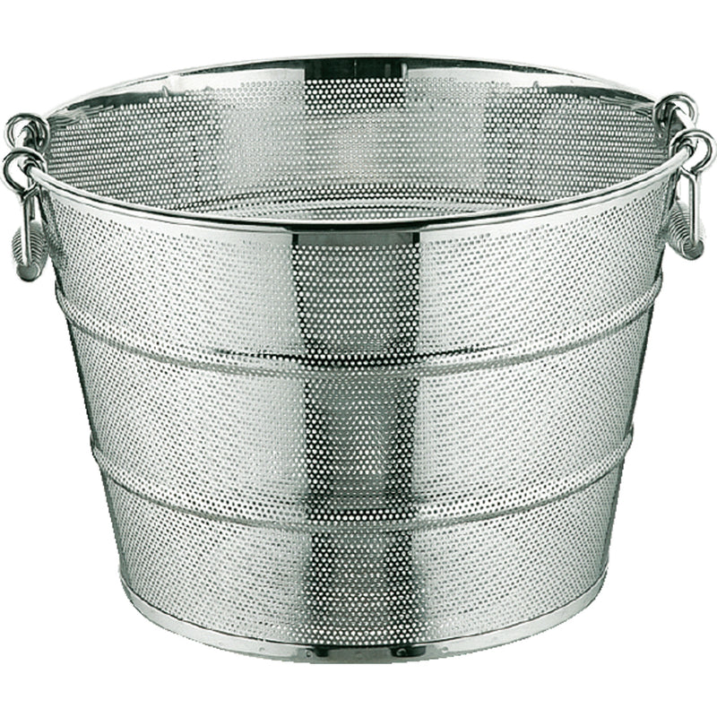 UK18-8ﾊﾟﾝﾁﾝｸﾞ揚げｻﾞﾙ深型48cm補強付ﾖｺφ5.0