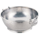 UK18-8ﾊﾟﾝﾁﾝｸﾞ浅型ざる 40cm手付自在