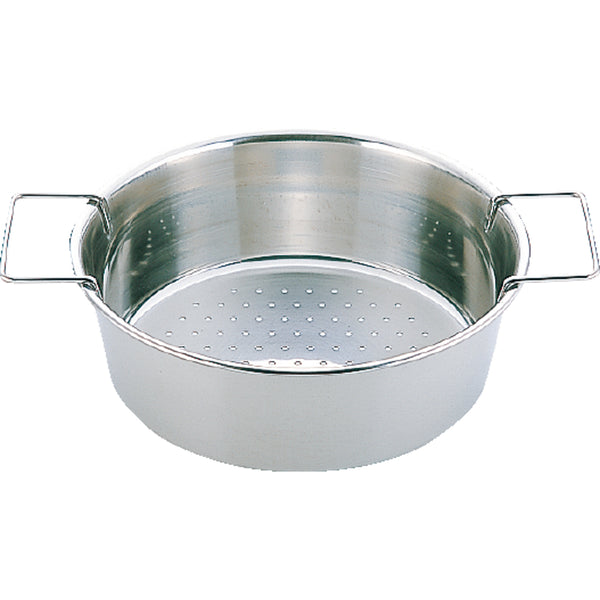 UK18-8丸ﾌﾗｲﾔｰかす揚(底のみﾊﾟﾝﾁﾝｸﾞ)ﾊﾝﾄﾞﾙ付28㎝