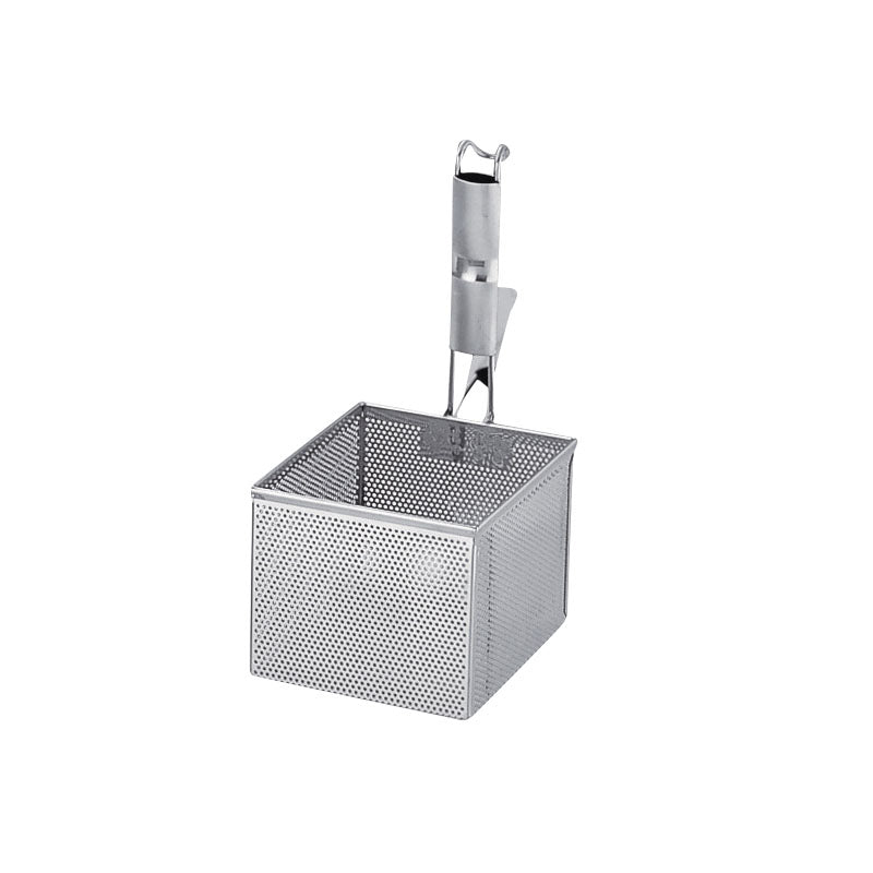 UK18-8ﾊﾟﾝﾁﾝｸﾞﾊﾟｲﾌﾟ柄角型うどん揚げ