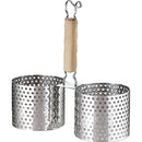 UK18-8ﾊﾟﾝﾝﾁﾝｸﾞ木柄かき揚げﾘﾝｸﾞ2連Ｍ