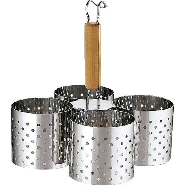 UK18-8ﾊﾟﾝﾝﾁﾝｸﾞ木柄かき揚げﾘﾝｸﾞ4連Ｓ